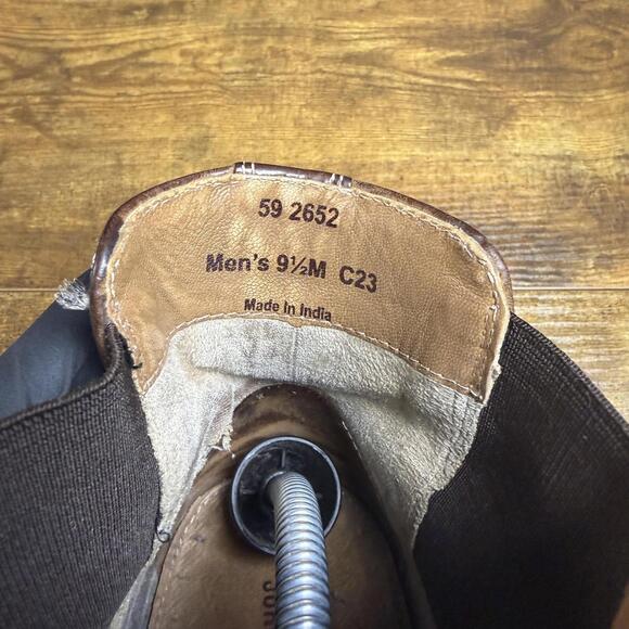 Johnston & Murphy Boots‎ Mens Size 9.5 Brown Leather Chelsea Ankle Dress Casual - Picture 6 of 7